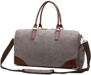 Canvas Travel Duffle Bag Multiple Compartments Waterproof Large Overnight Bag For Men Carry on Office Business