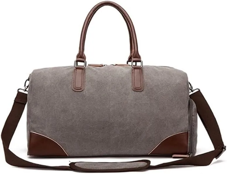 Canvas Travel Duffle Bag Multiple Compartments Waterproof Large Overnight Bag For Men Carry on Office Business