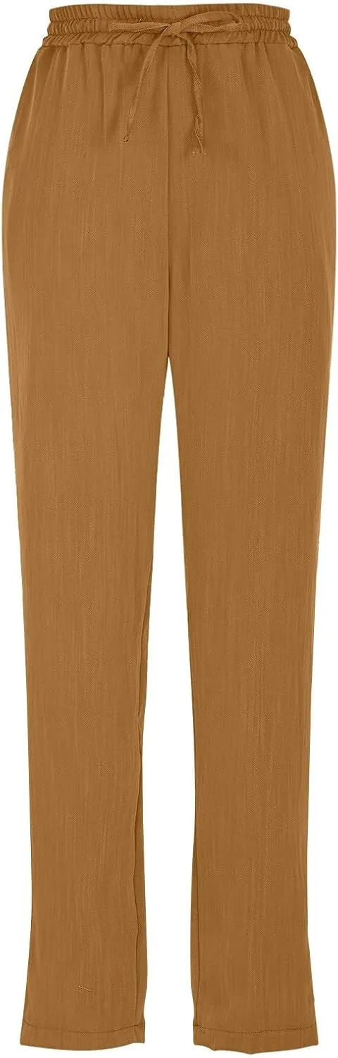Cargo Pants for Men, Straight Leg Casual Pants Linen Peasant Summer 2025