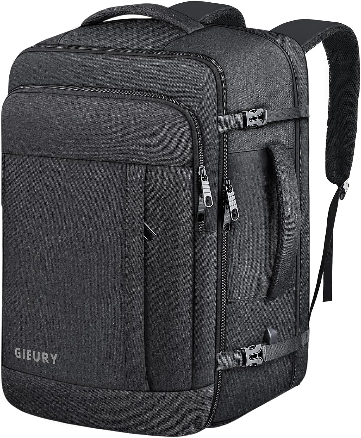 Carry On Backpack, 50L Travel Backpack, Luggage Backpack TSA Flight Approved Laptop Backpack for Men & Women, Large Expandable Bag 40L Daypack Lightweight Business Weekender Bag, Black
