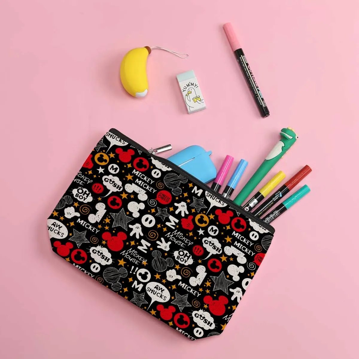 Cartoon Mouse Makeup Bag Cosmetic Bag Zipper Pouch Funny Cute Mouse Themed Gifts Animal Lover Gifts Friendship International Nurses Day Birthday Gift for Women Girl Sister Girlfriend