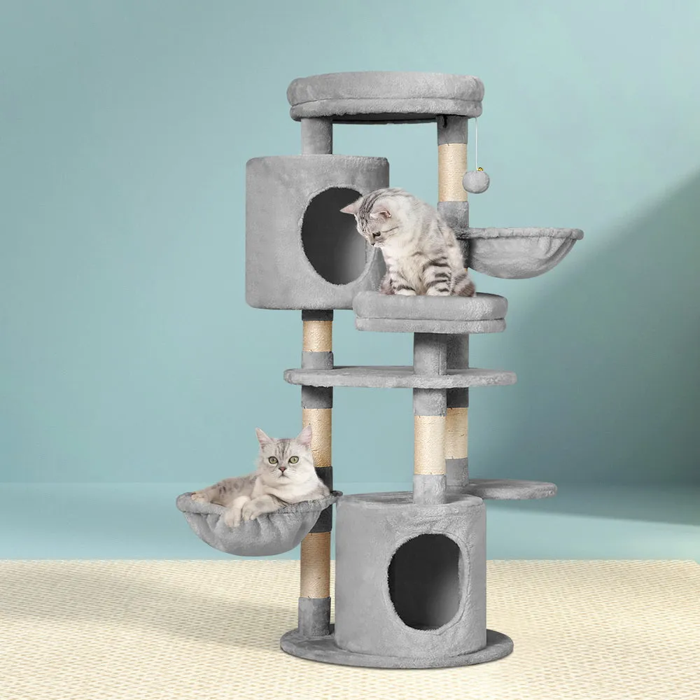 Cat Tree Tower Scratching Post Scratcher Wood Condo House Toys Bed 123cm - Grey