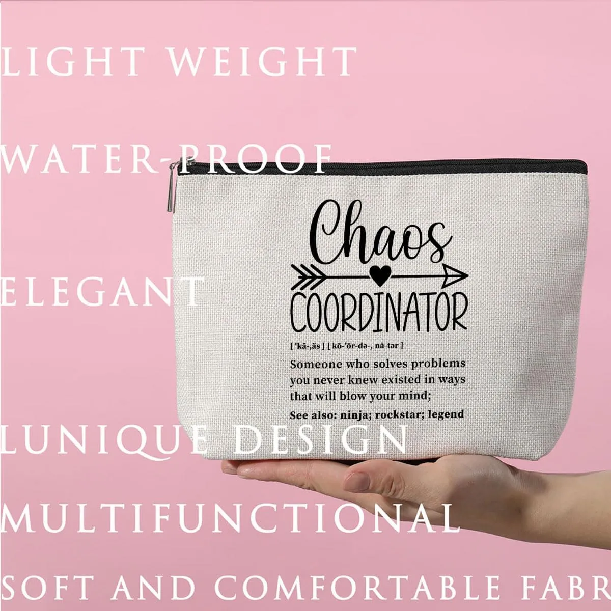 Chaos Coordinator Thank You Gifts Boss Lady Gifts for Women Teacher Boss Manager Coworker Chaos Coordinator Gifts Makeup Bag Toiletry Bag Cosmetic Bag Christmas Boss Day Teacher Appreciation Gifts