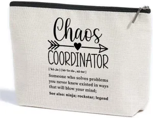 Chaos Coordinator Thank You Gifts Boss Lady Gifts for Women Teacher Boss Manager Coworker Chaos Coordinator Gifts Makeup Bag Toiletry Bag Cosmetic Bag Christmas Boss Day Teacher Appreciation Gifts