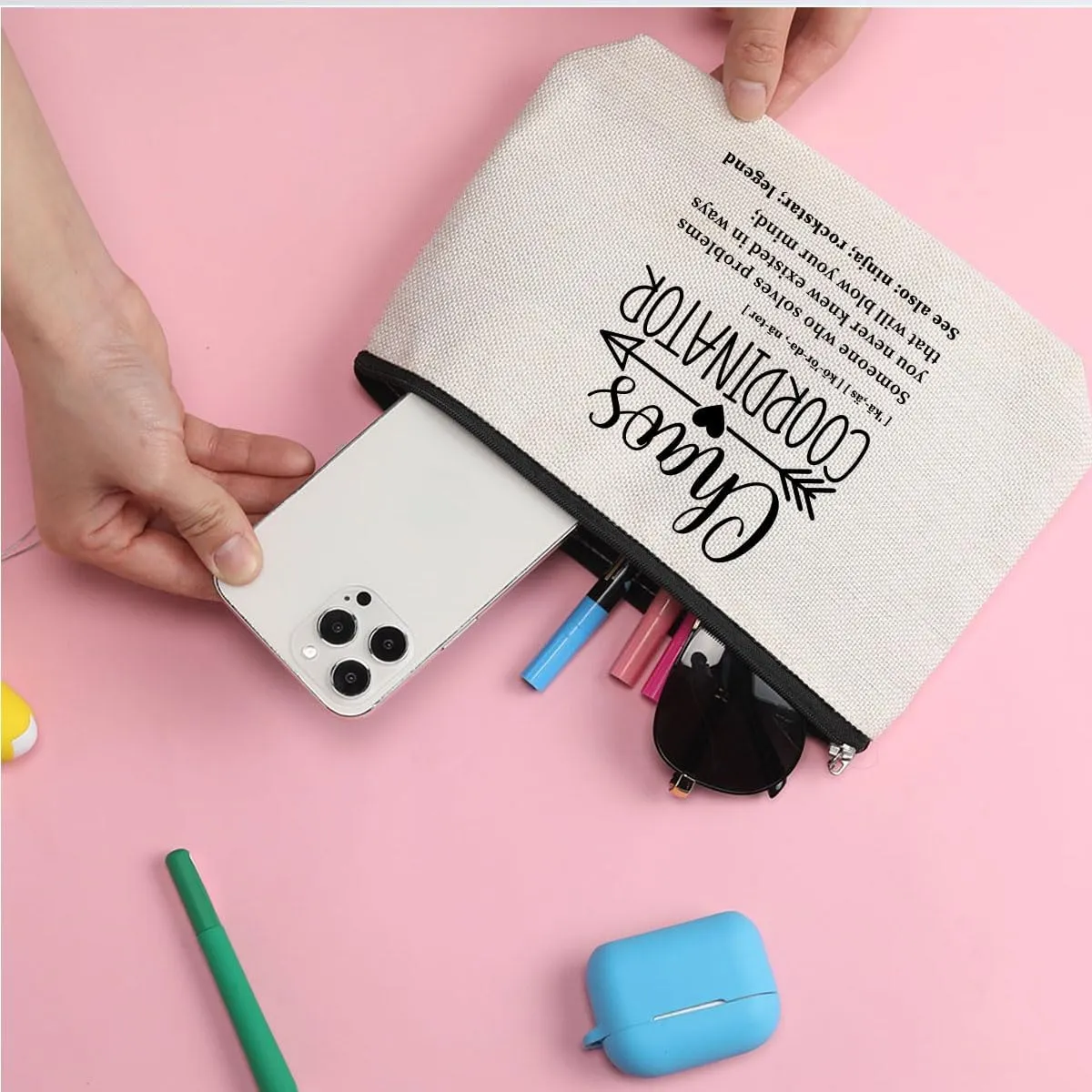 Chaos Coordinator Thank You Gifts Boss Lady Gifts for Women Teacher Boss Manager Coworker Chaos Coordinator Gifts Makeup Bag Toiletry Bag Cosmetic Bag Christmas Boss Day Teacher Appreciation Gifts