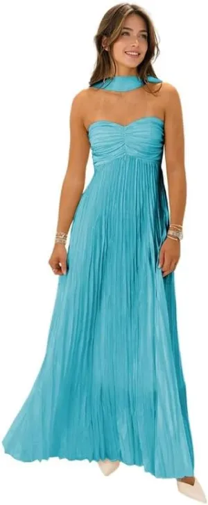 Chiffon Bridesmaid Dresses with Scarf for Women 2025 Prom Dress Long Ruched Strapless Weddding Guest Dress LS85