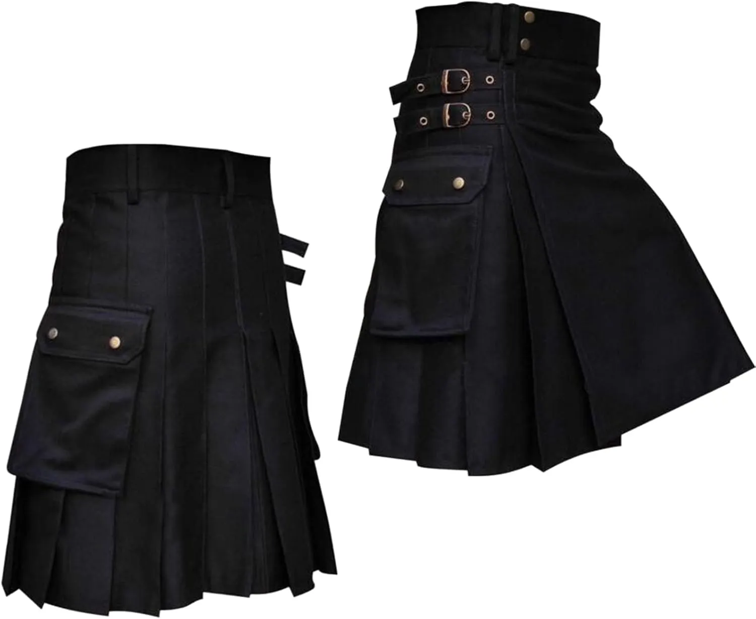 Chinos Pants Men Slim Fit Mens Fashion Casual Scottish Style Solid Pocket Pleated Skirt House with