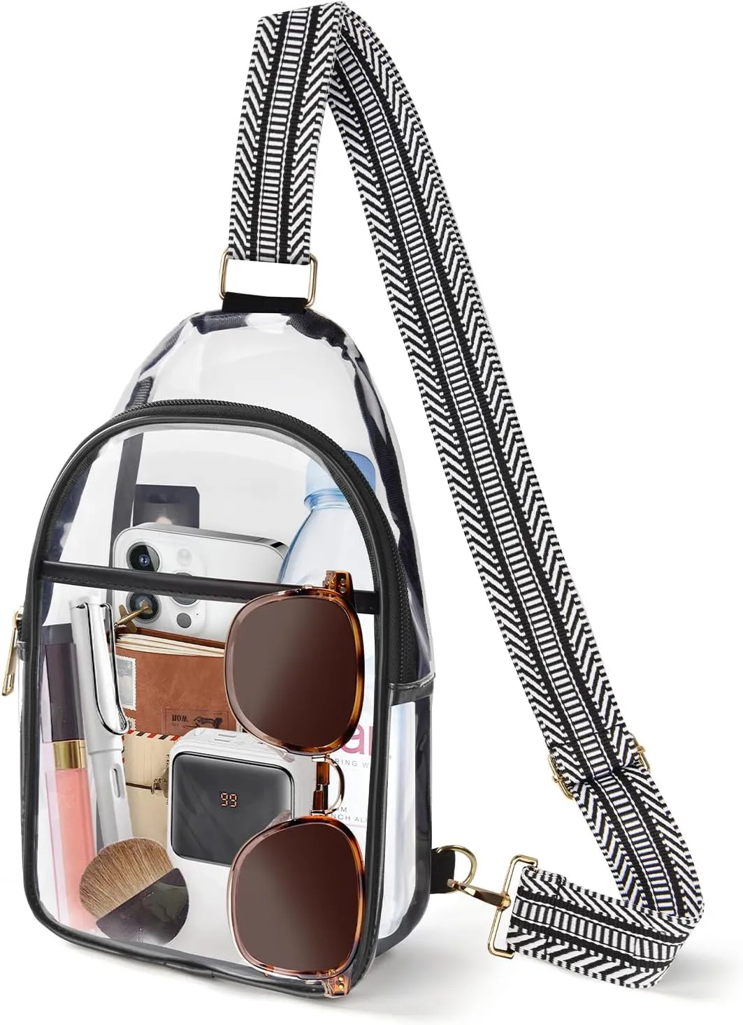 Clear Bag for Stadium Events, Clear Crossbody Bags for Women Men with Adjustable Strap for Sport Concert