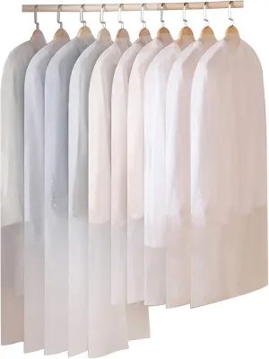 Clear Garment Bags Clothes Covers Protecting Dusts for Storage PEVA Hanging Clothes Bags Dress Bag for Gowns Long with Zipper