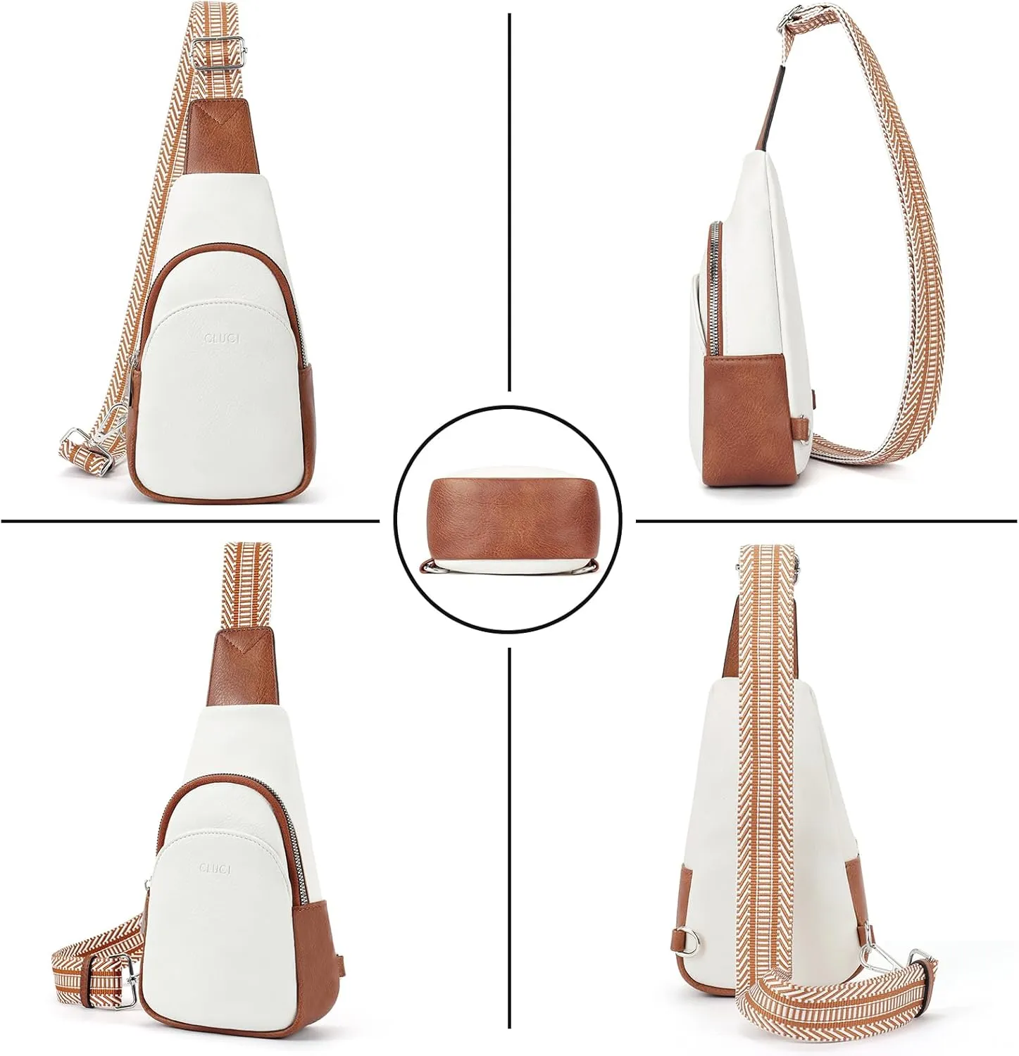 CLUCI Small Sling Bag for Women,Vegan Leather Crossbody Bags for Women,Fanny Packs with Guitar Strap