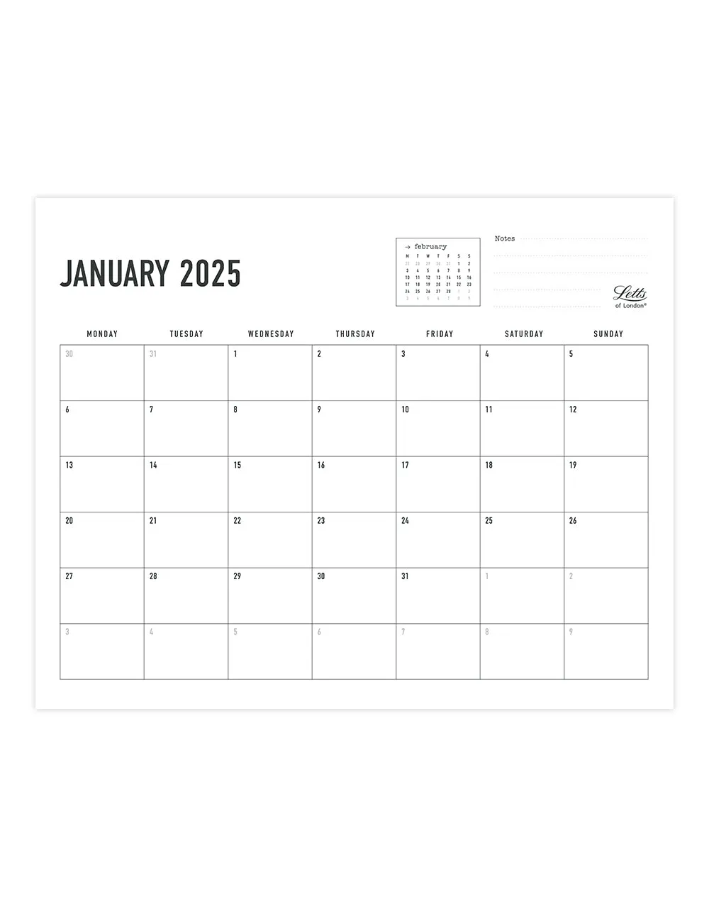 Conscious 2025 Wall Calendar Rosewater