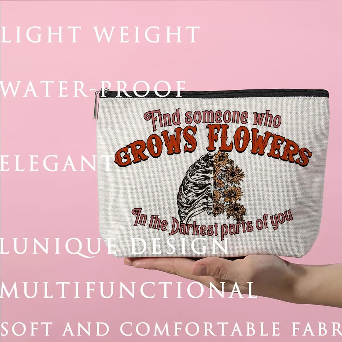 Country Music Western Makeup Bag Western Stuff for Women Friends Bestie Daughter Sing Fans Inspirational Quotes Makeup Pouch Motivational Gifts Birthday Graduation Mothers Day Cosmetic Travel Bag