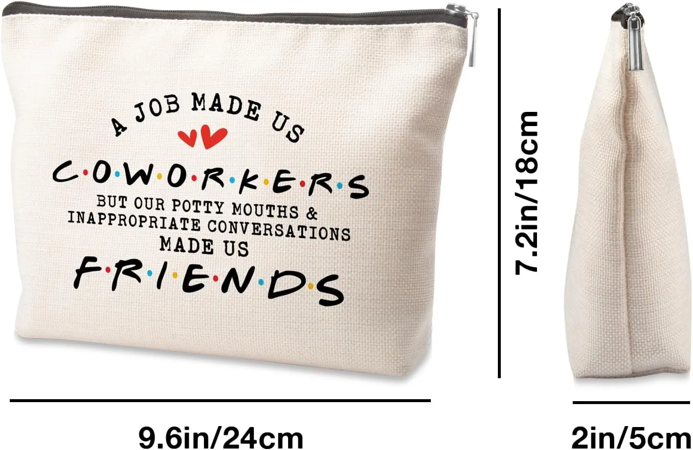 Coworker Gifts for Women Makeup Bag A Job Made Us Coworkers Oworker Friend Cosmetic Bag Make Us Friends Travel Pouch Makeup Bag Farewell Gift for Colleague Make up Bag