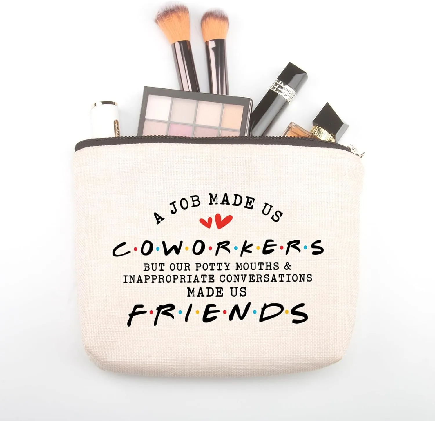 Coworker Gifts for Women Makeup Bag A Job Made Us Coworkers Oworker Friend Cosmetic Bag Make Us Friends Travel Pouch Makeup Bag Farewell Gift for Colleague Make up Bag