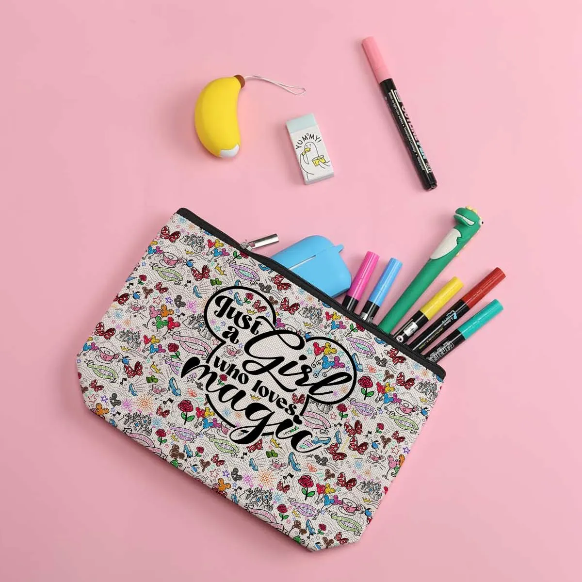 Cute Mouse Cartoon Movies Mouse Themed Gifts Magic Makeup Bag Graduation Nurse Mothers Day Birthday Animal Lovers Gifts for Girls Women Movie Gifts for Cartoon Lovers Best Friend Daughter Cosmetic Bag