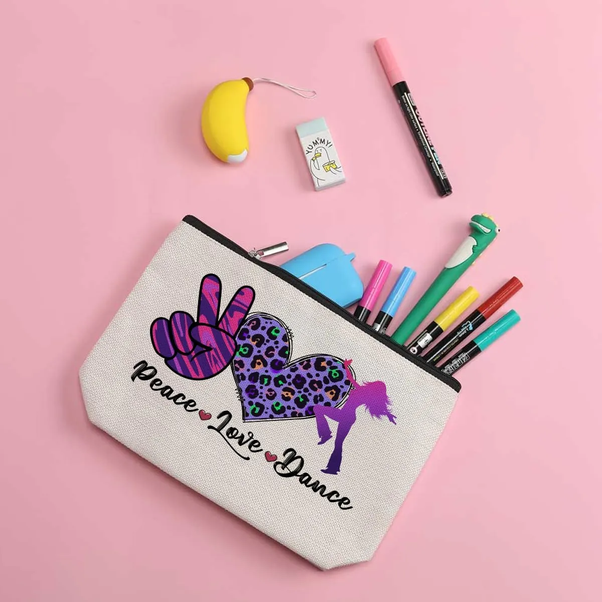 Dance Bag Dance Gifts Dance Stuff Makeup Bag Graduation Mothers Day Birthday Dance Teacher Gift Recital Gift for Women Dance Lover Coach Teacher Dancer Best Friends Daughter Sister Cosmetic Bag