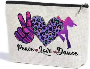Dance Bag Dance Gifts Dance Stuff Makeup Bag Graduation Mothers Day Birthday Dance Teacher Gift Recital Gift for Women Dance Lover Coach Teacher Dancer Best Friends Daughter Sister Cosmetic Bag