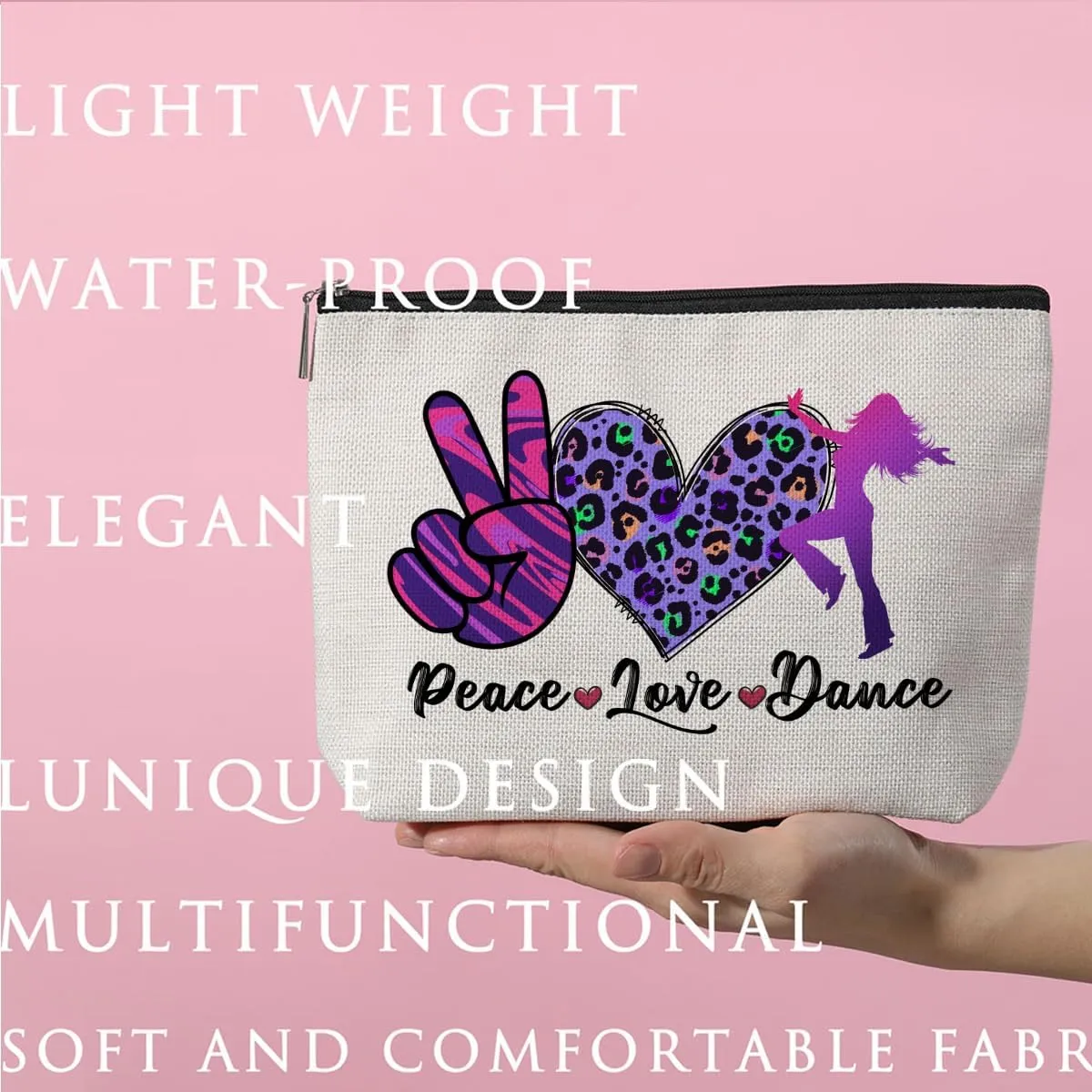 Dance Bag Dance Gifts Dance Stuff Makeup Bag Graduation Mothers Day Birthday Dance Teacher Gift Recital Gift for Women Dance Lover Coach Teacher Dancer Best Friends Daughter Sister Cosmetic Bag