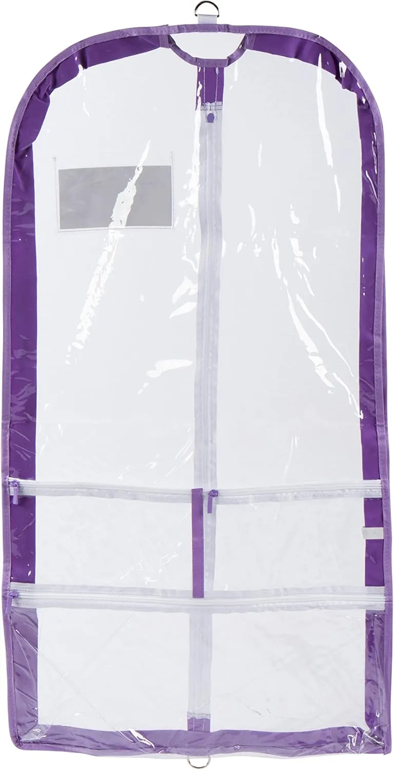 Danz N Motion Clear Garment Bag with ID Pocket (Lavender)