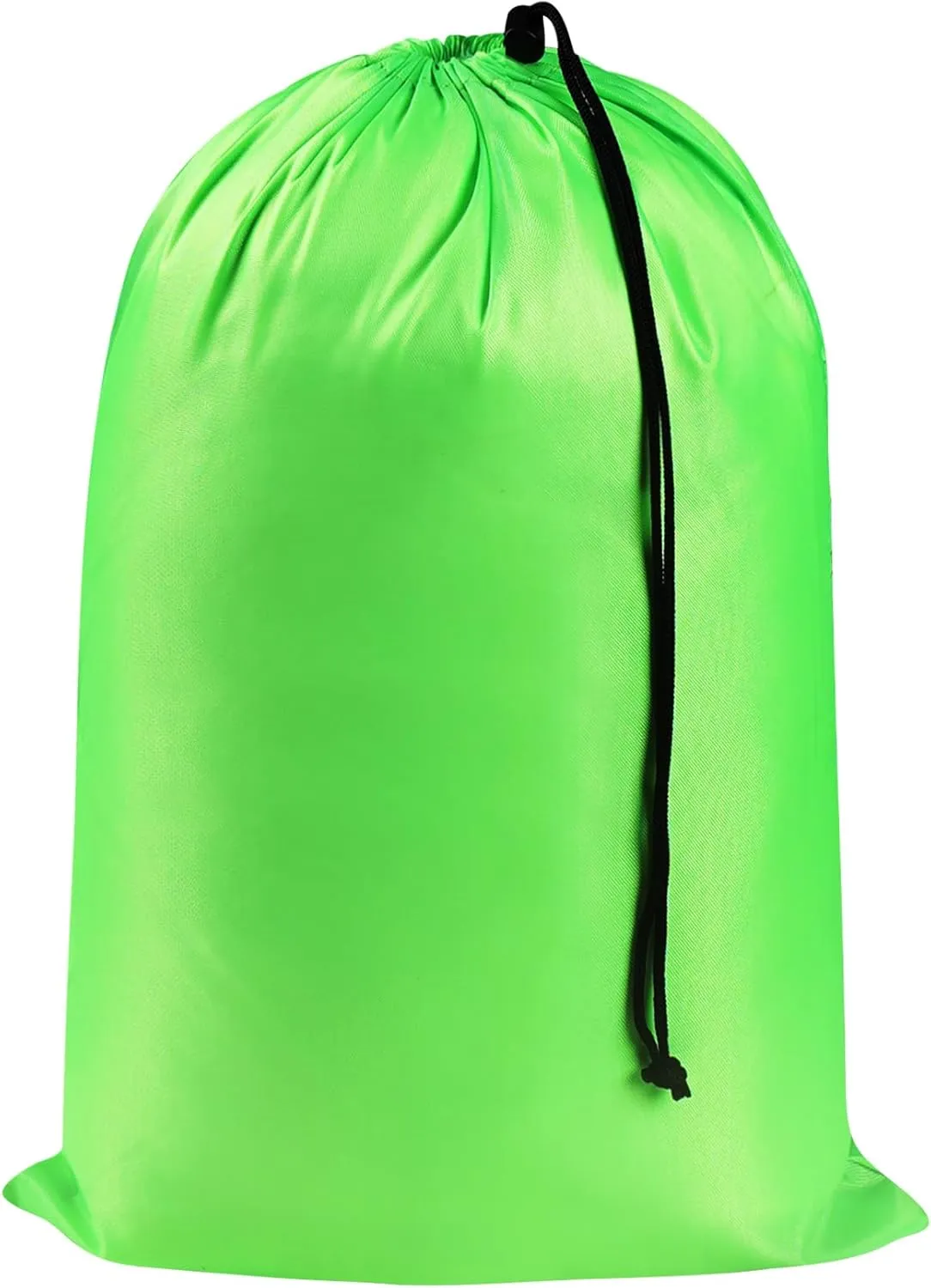 Drawstring Bag with Toggle - Nylon Cinch and Ditty Pouch (Green, 10 x 15 Inch)