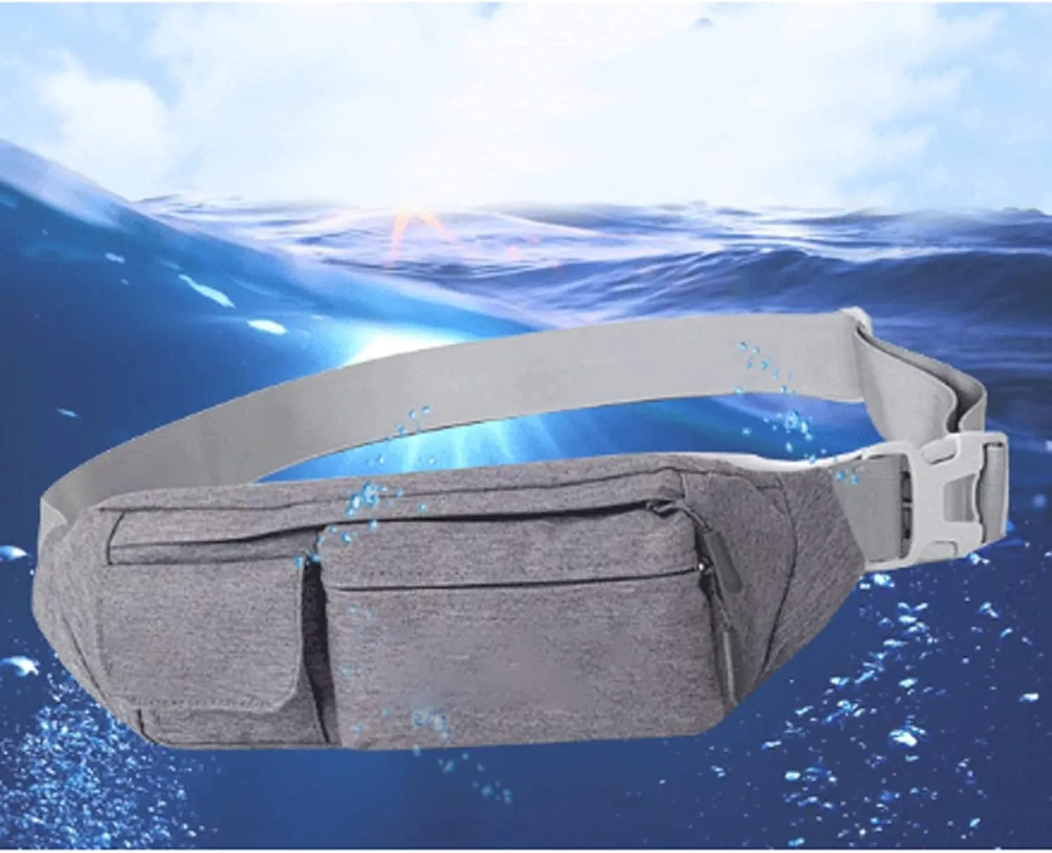 Fanny Pack Canvas Waist Bag Men's Mobile Phone Bag Sports Waist Bags Chest Bags (Gray)