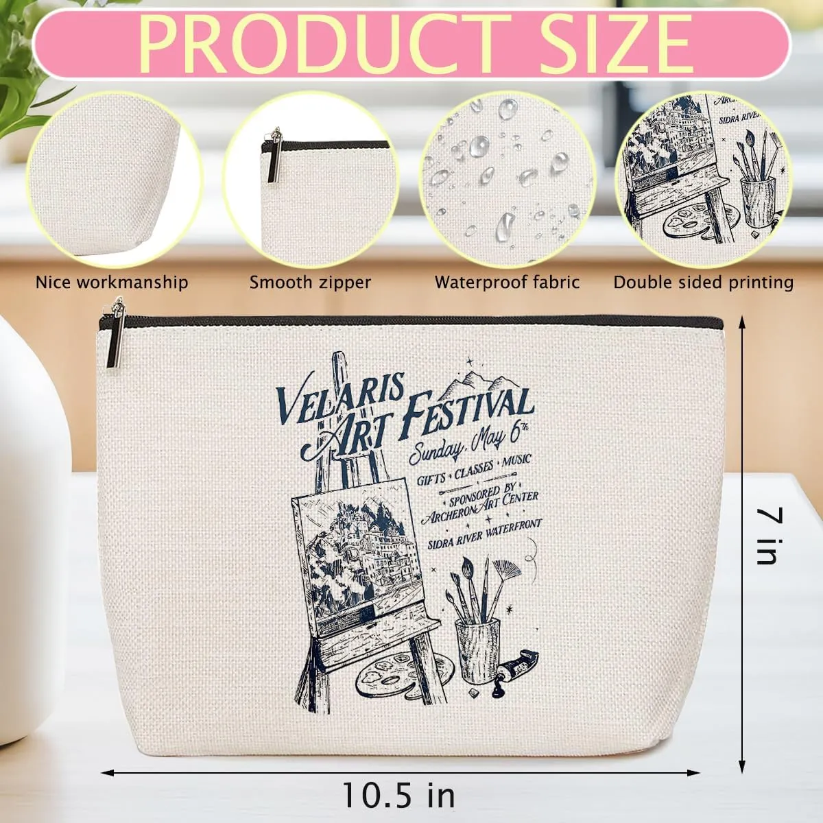 Fantasy Makeup Bag, Book Lovers Gifts Fantasy Novel Merch Cosmetic Bag, Bookish Gifts Book Club Gifts for Women Girl Book Fans Best Friends Bestie, Toiletry Bag for Christmas Halloween Birthday
