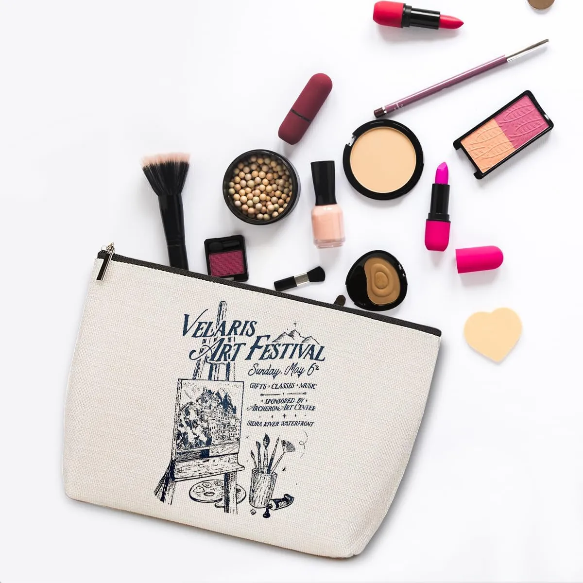 Fantasy Makeup Bag, Book Lovers Gifts Fantasy Novel Merch Cosmetic Bag, Bookish Gifts Book Club Gifts for Women Girl Book Fans Best Friends Bestie, Toiletry Bag for Christmas Halloween Birthday