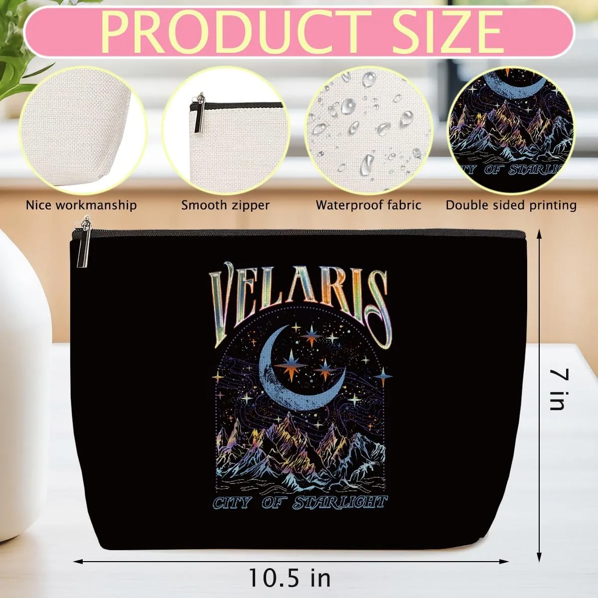 Fantasy Makeup Bag, Book Lovers Gifts Fantasy Novel Merch Cosmetic Bag, Bookish Gifts Book Club Gifts for Women Girl Book Fans Best Friends Daughter, Toiletry Bag for Christmas Halloween Birthday