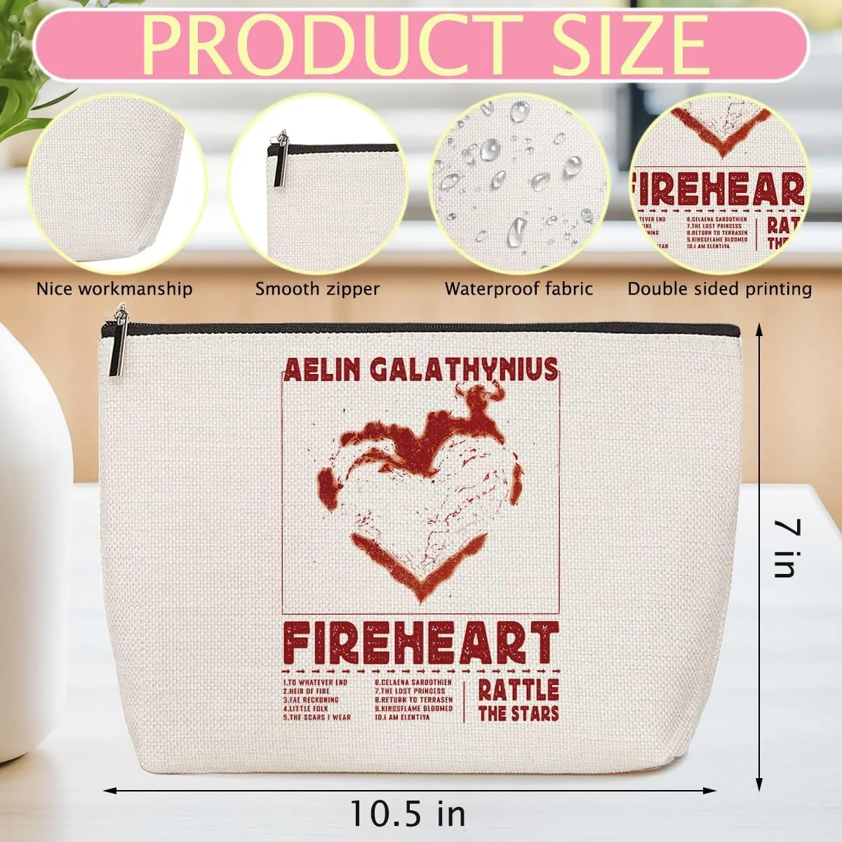 Fantasy Makeup Bag, Book Lovers Gifts Fantasy Novel Merch Cosmetic Bag, Bookish Gifts Book Club Gifts for Women Girl Book Fans Best Friends Sisters, Toiletry Bag for Christmas Halloween Birthday