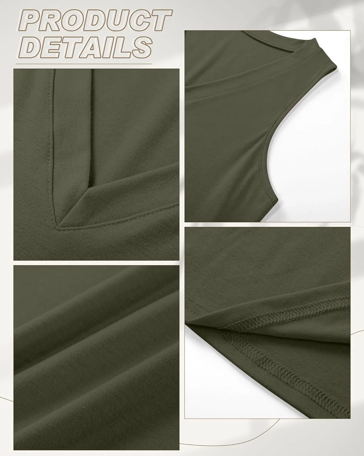 Ficerd 4 Pack V Neck Tank Tops for Women Sleeveless Shirts Loose Fit Tunic Tank Multipack 2025 Summer Beach Vacation Clothes