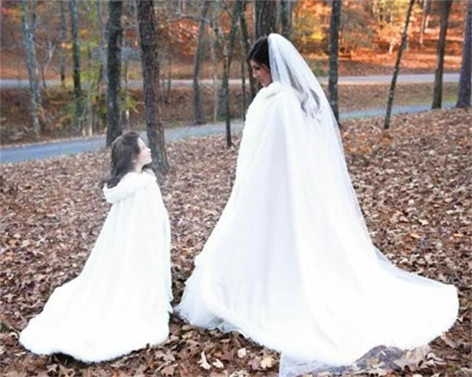 Flower Girl Winter Hooded Cloak Winter Wedding Cap for Kids Party Cape Cristmas Wraps