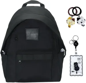 Geerlaqaly leisure backpack, unisex, Hat brim design, lightweight and waterproof, large capacity backpack for tablet computer, with card bag and pendant, daily leisure travel bag,black