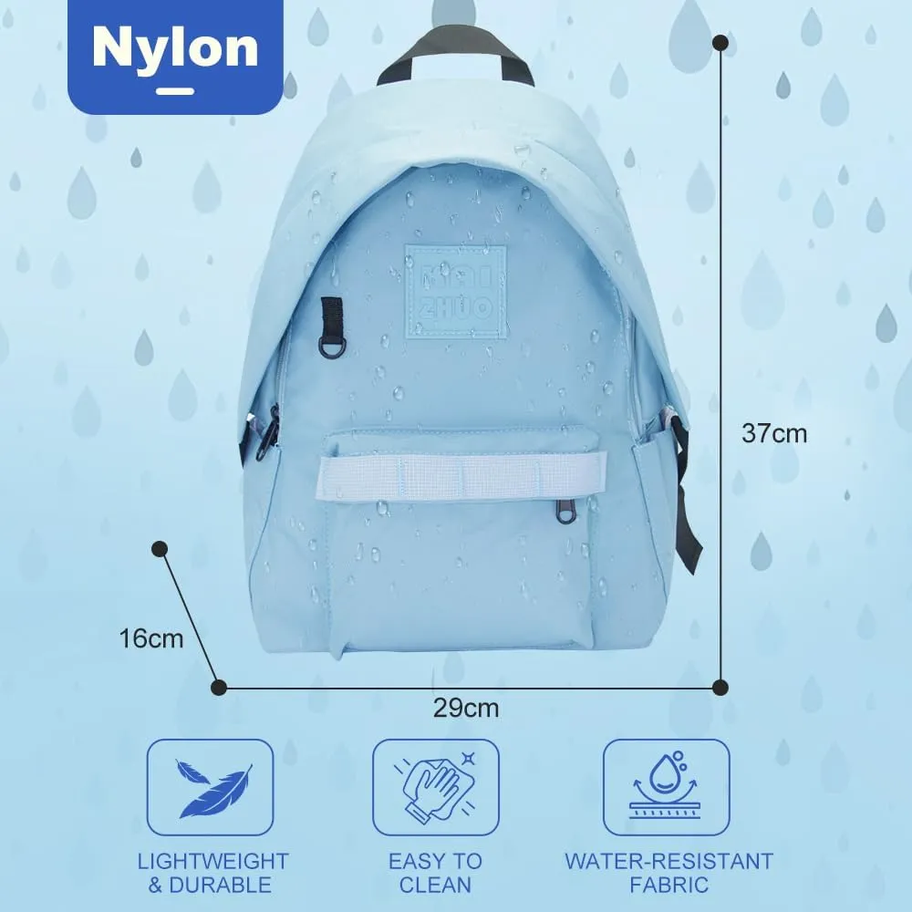 Geerlaqaly leisure backpack, unisex, Hat brim design, lightweight and waterproof, large capacity backpack for tablet computer, with card bag and pendant, daily leisure travel bag,blue