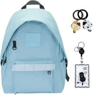 Geerlaqaly leisure backpack, unisex, Hat brim design, lightweight and waterproof, large capacity backpack for tablet computer, with card bag and pendant, daily leisure travel bag,blue