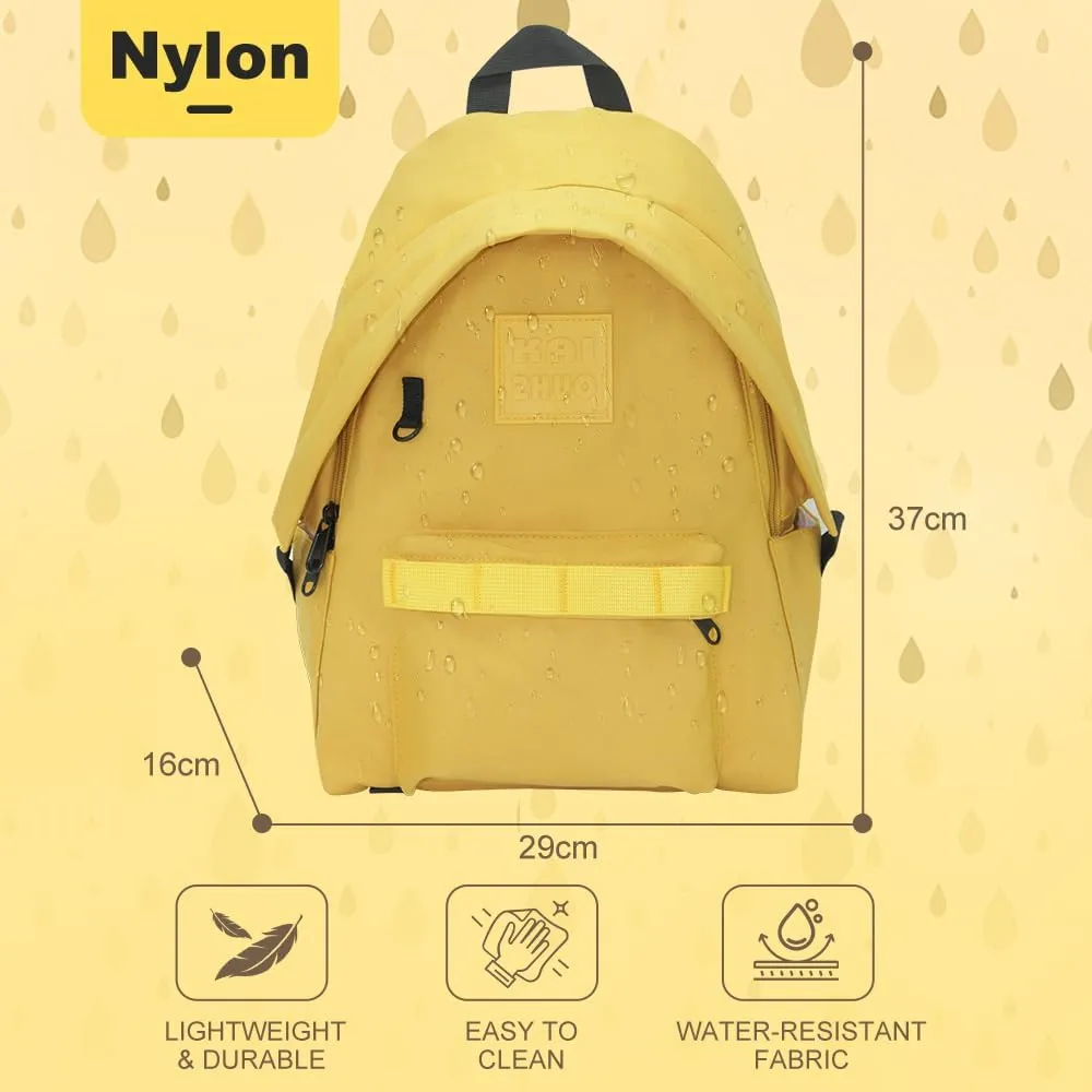 Geerlaqaly leisure backpack, unisex, Hat brim design, lightweight and waterproof, large capacity backpack for tablet computer, with card bag and pendant, daily leisure travel bag,yellow