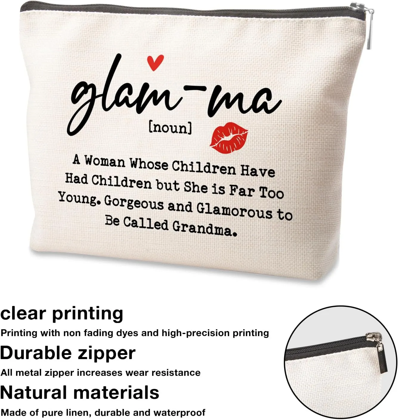 Gifts for Grandma & Nana - Makeup Bag & Travel Pouch for Mother's Day, Birthday & Christmas