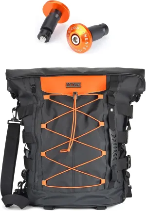 Goldfire Orange Style Motorcycle 7/8'' Handle Bar End   Expandable Motorcycle Tail Duffle Bag Travel Luggage Sissy Bar Bag For Yamaha Kawasaki Dirt Bike Accessories