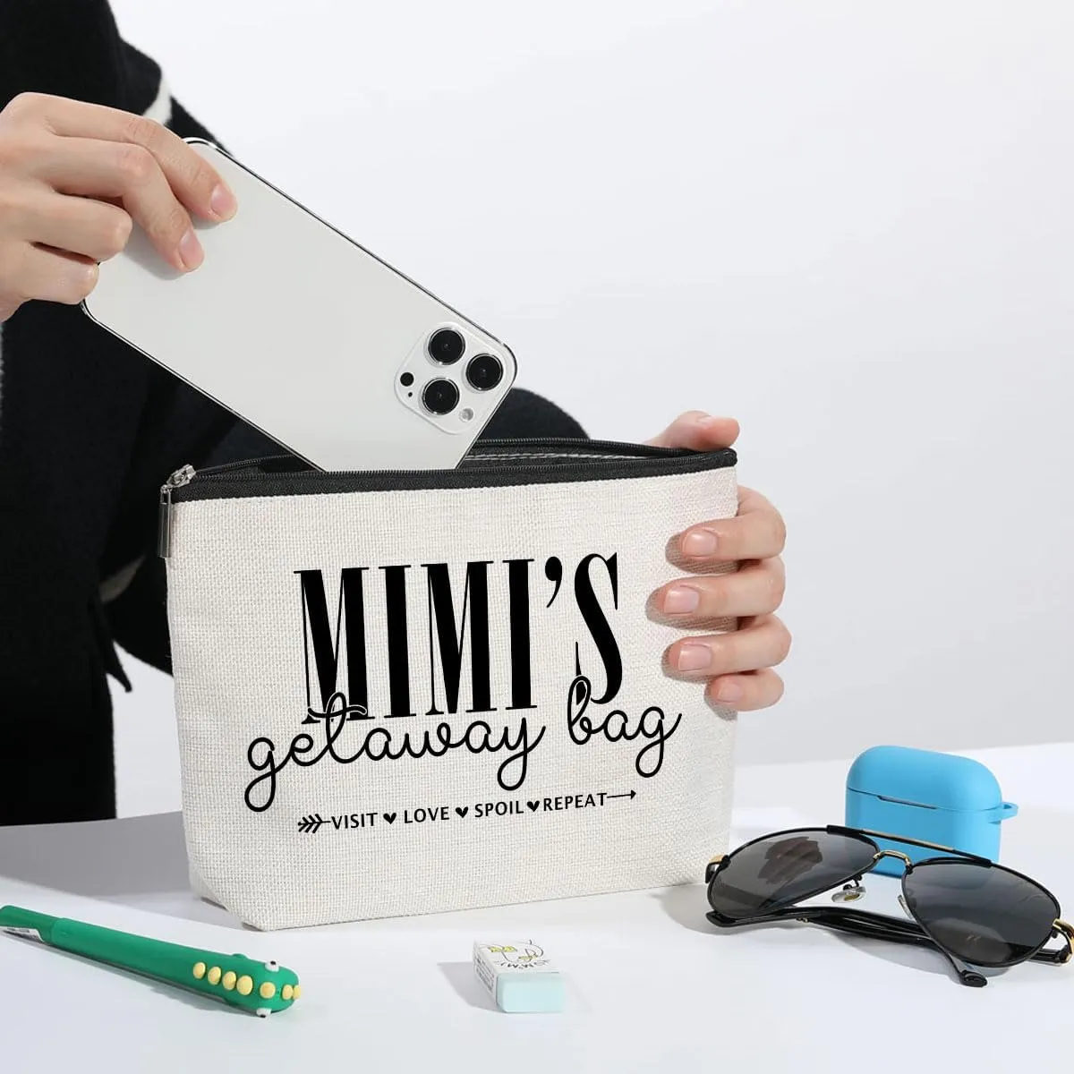 Grandma Gifts Mimi Gifts Makeup Bag Gifts for Grandma Travel Toiletry Bag Cosmetic Bag Mothers Day Christmas Retirement Grandmothers Day Gifts Grandma Birthday Gifts for Women Grandmother Granny Mimi