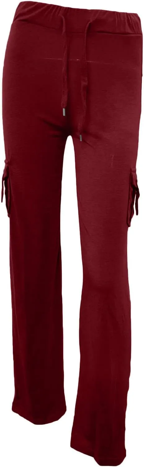High Waist Stretch Cargo Pants for Women Casual Military Army Cargo Combat Work Pants with Pockets Bootcut Trousers