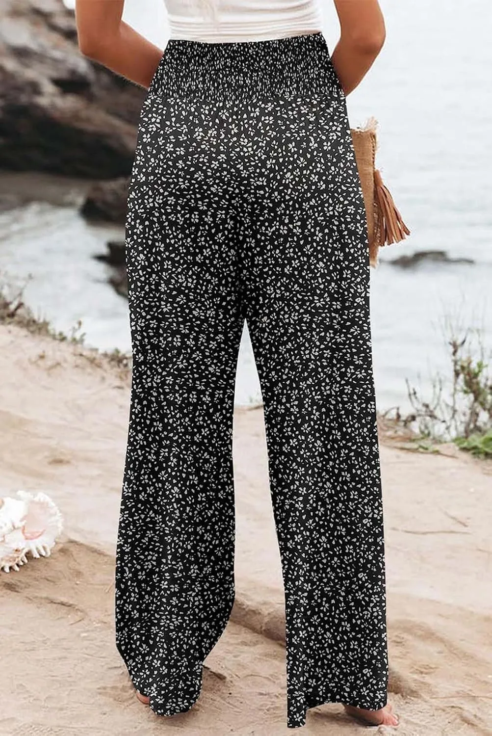 High Waisted Palazzo Wide Leg Flowy Dressy Pants for Women Business Casual Trousers with Pockets