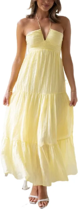 Juakoso Women Summer Boho Spaghetti Strap Long Dress Sleeveless Halter Neck Tie Up Tiered Maxi Dress Casual Beach Sundress