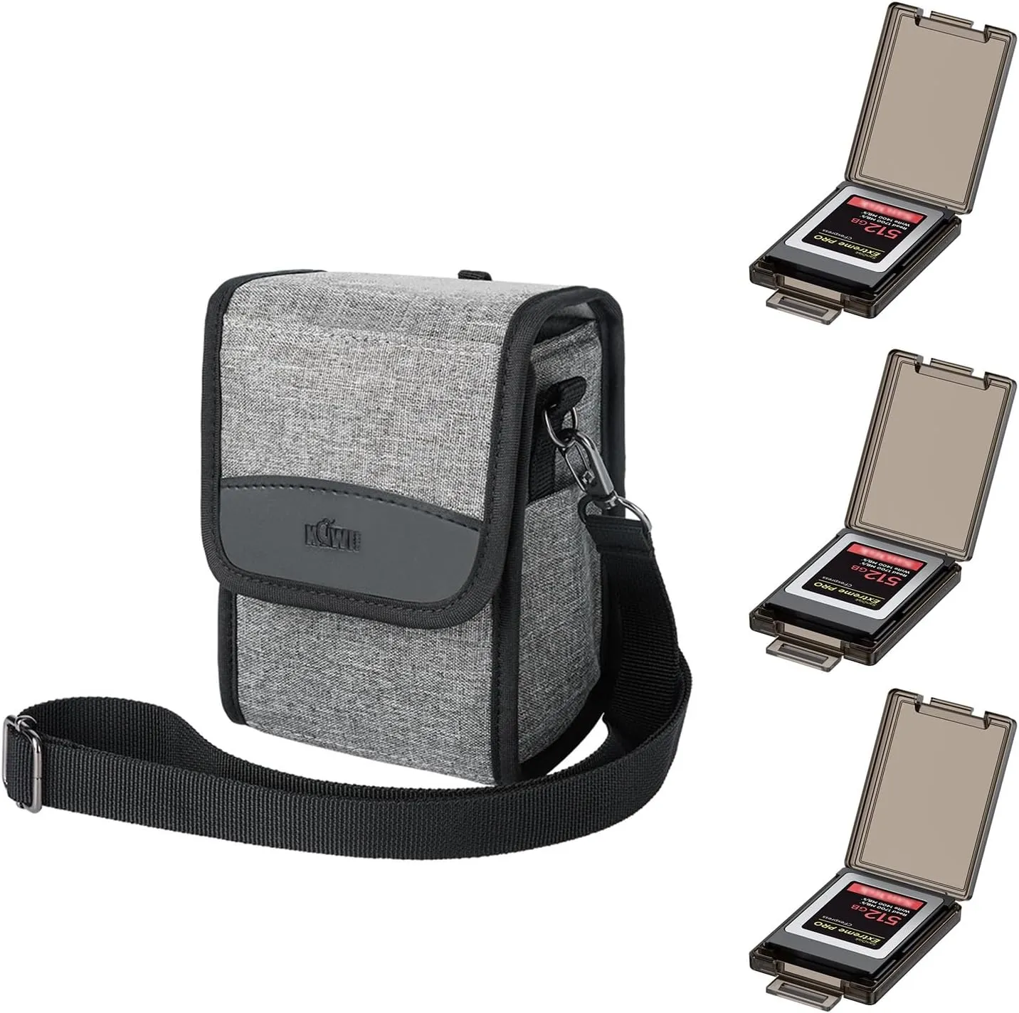 KIWIFOTOS Camera Bag Case for Fujifilm Fuji X100VI X100V X100F Sony A6700 A6600  6 Pack CFexpress Type-B/XQD Memory Card Case