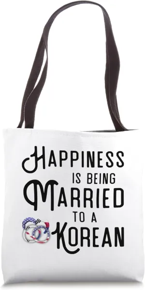 Korean Flag Wedding Rings Heart Marriage South Korea Tote Bag
