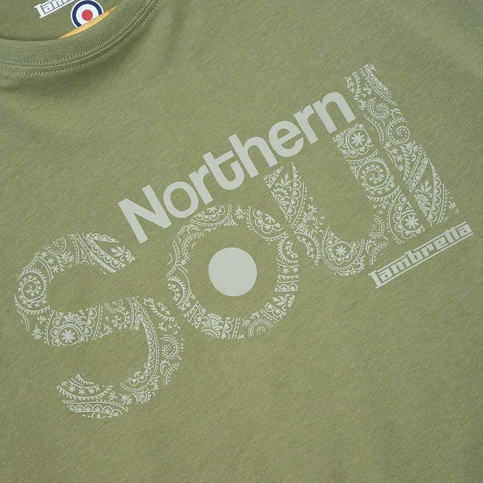 Lambretta Mens Paisley Northern Soul Crew Neck T-Shirt