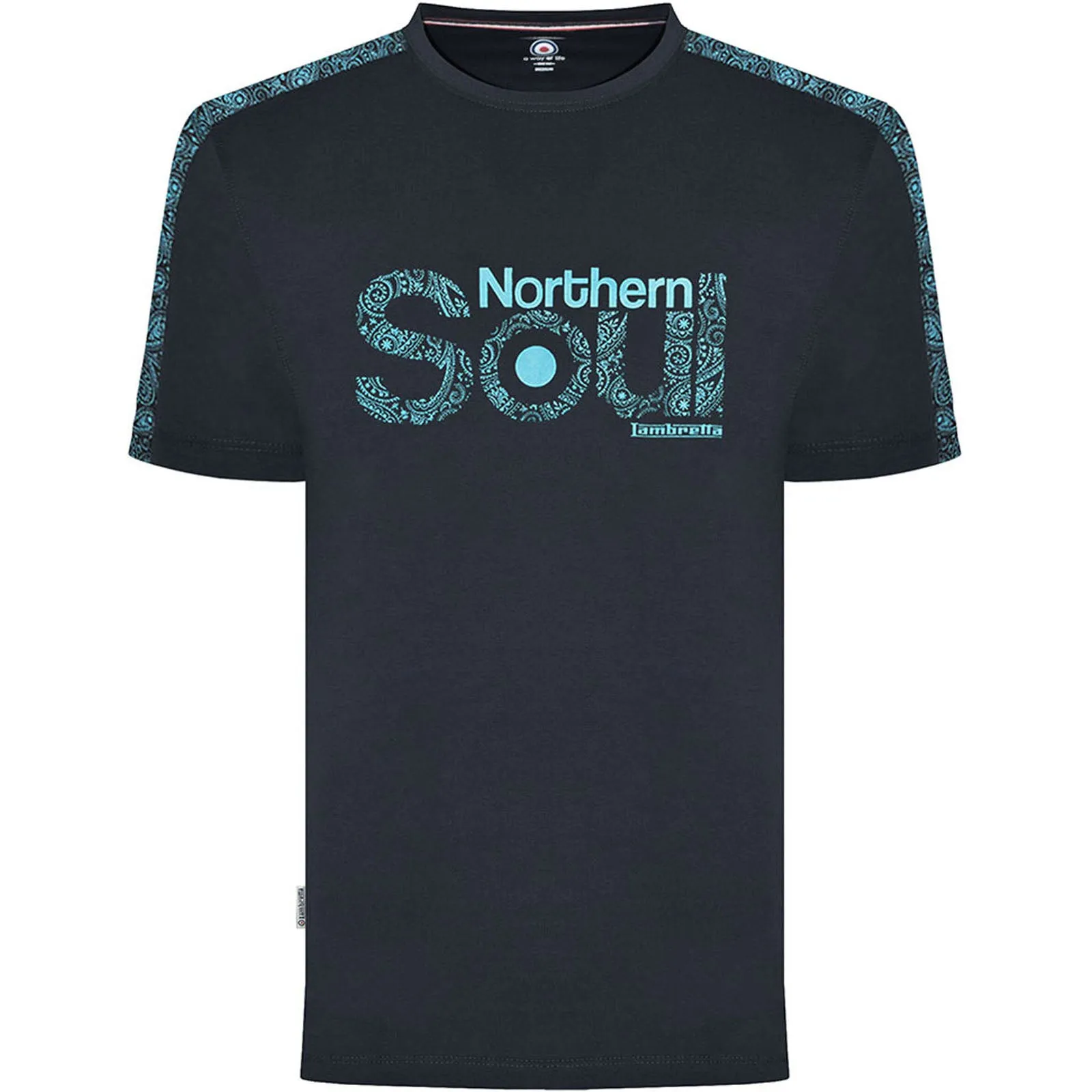 Lambretta Mens Paisley Northern Soul Crew Neck T-Shirt