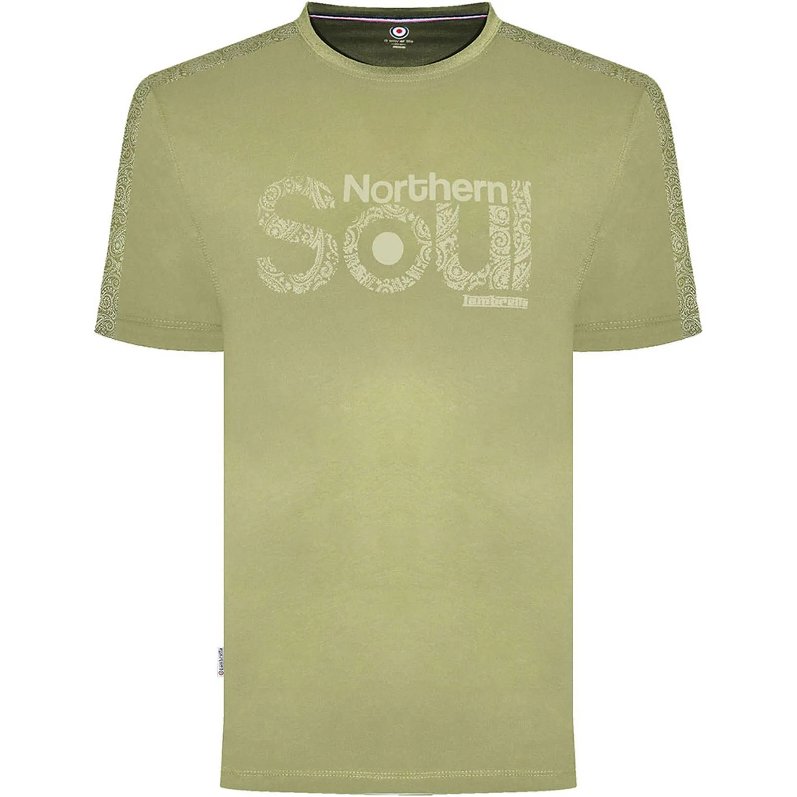 Lambretta Mens Paisley Northern Soul Crew Neck T-Shirt
