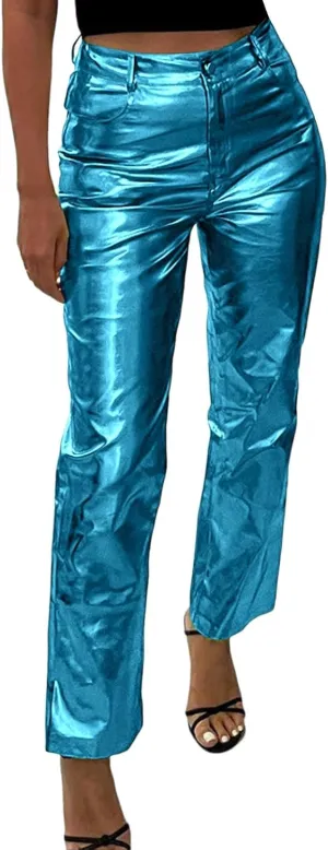 Leather Pants Women Wide Leg Oversized High Rise Stacked Faux Leather Pants Styling Skinny Petite Leather Joggers