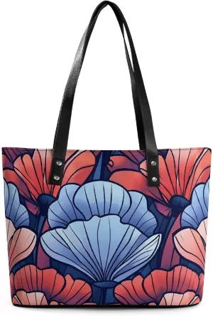 Leather Tote Bag Crossbody Bags for Women Fashion Top Handle Handbag Art Deco Style Ladies Shoulder Bags Casual Beach Bag Gym Bages Ladies Purses for Shopping Work Travel