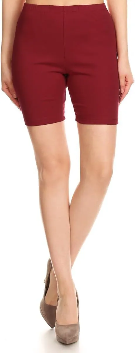 Leggings Depot Cotton Spandex Women's Biker Shorts for Yoga (Available in Plus Size)