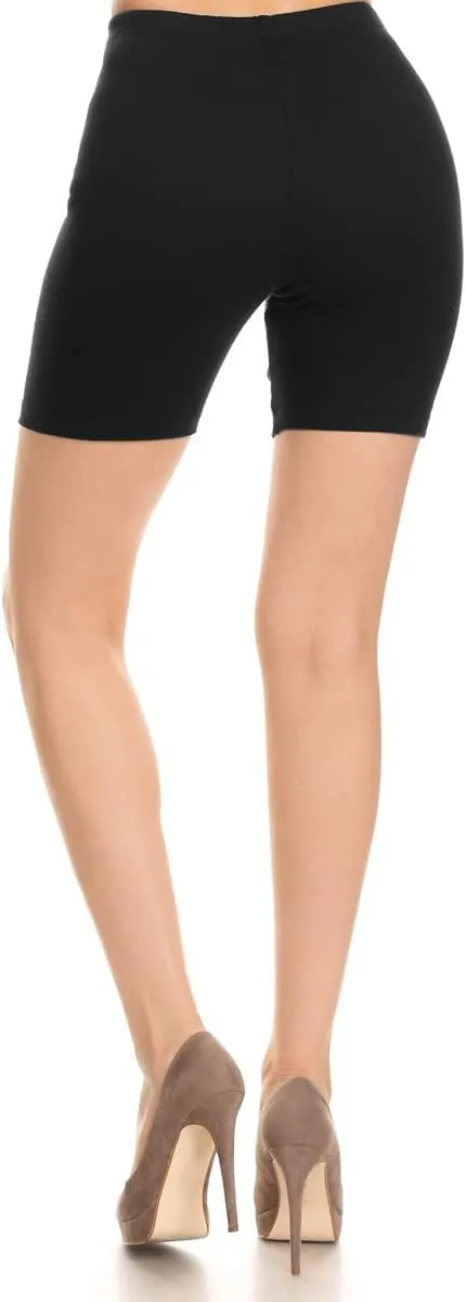Leggings Depot Cotton Spandex Women's Biker Shorts for Yoga (Available in Plus Size)
